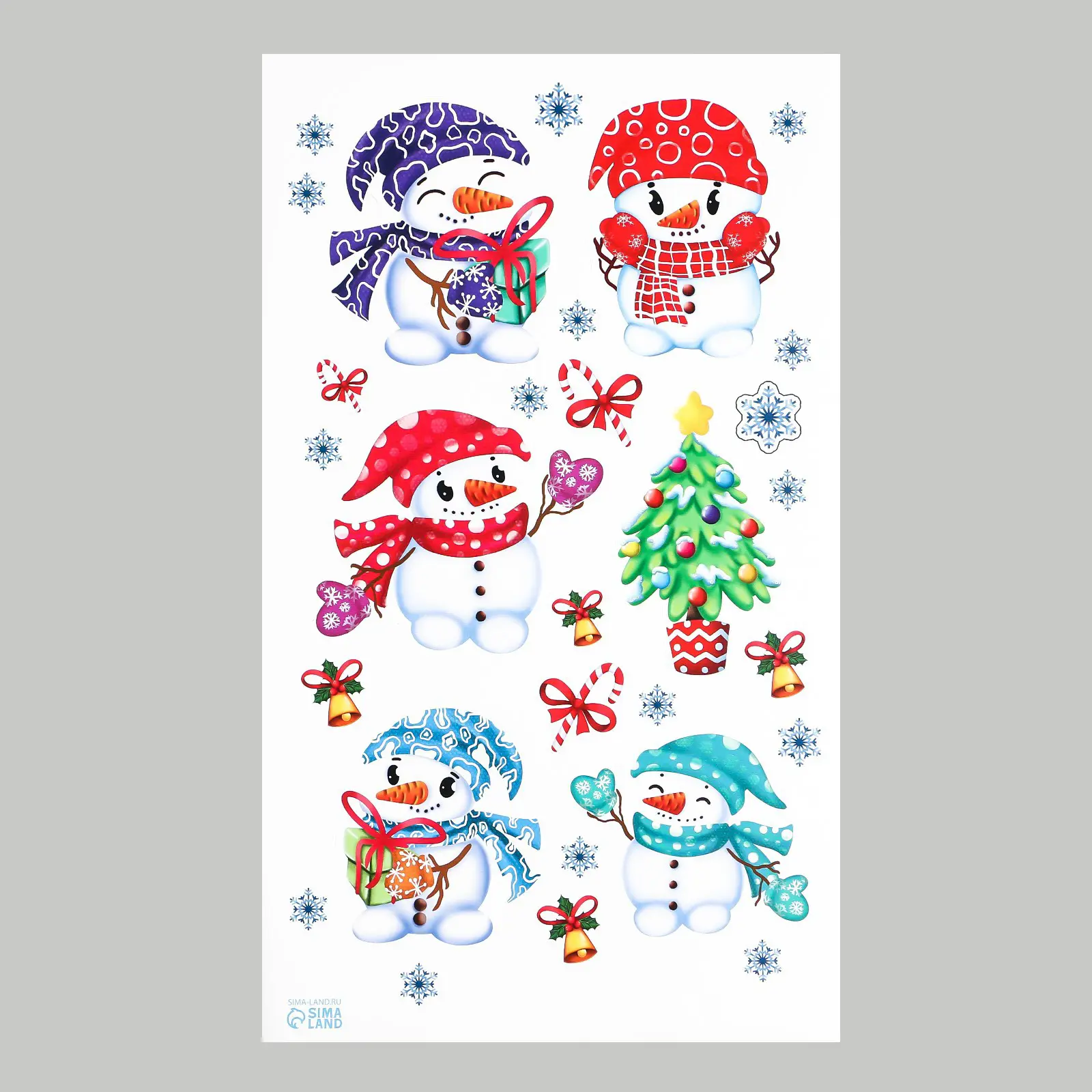 Изображение товара Наклейка Divino Снеговики 50 см х 30 см