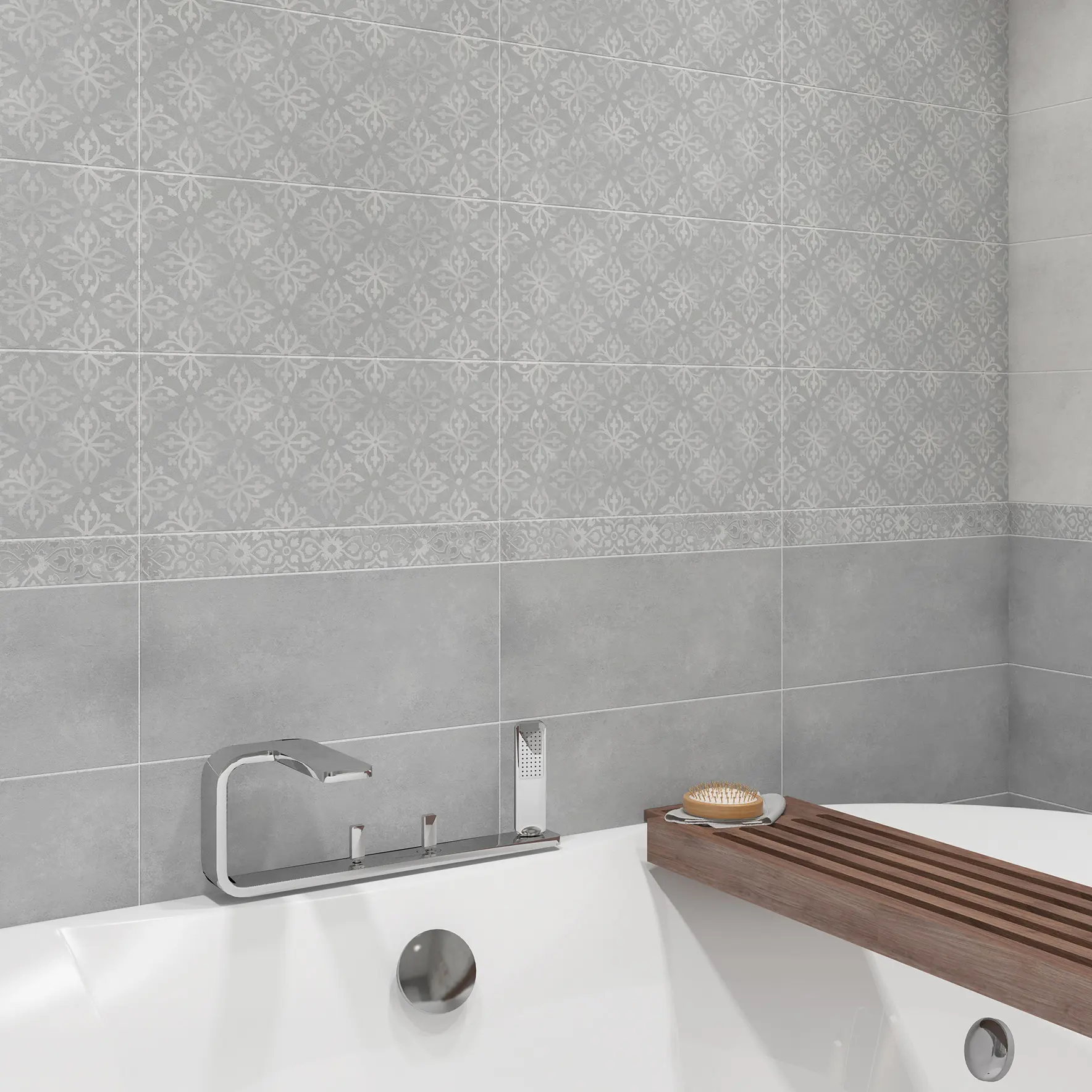 Изображение товара Плитка настенная Cersanit Medi 20х44 см серый для ванной и кухни