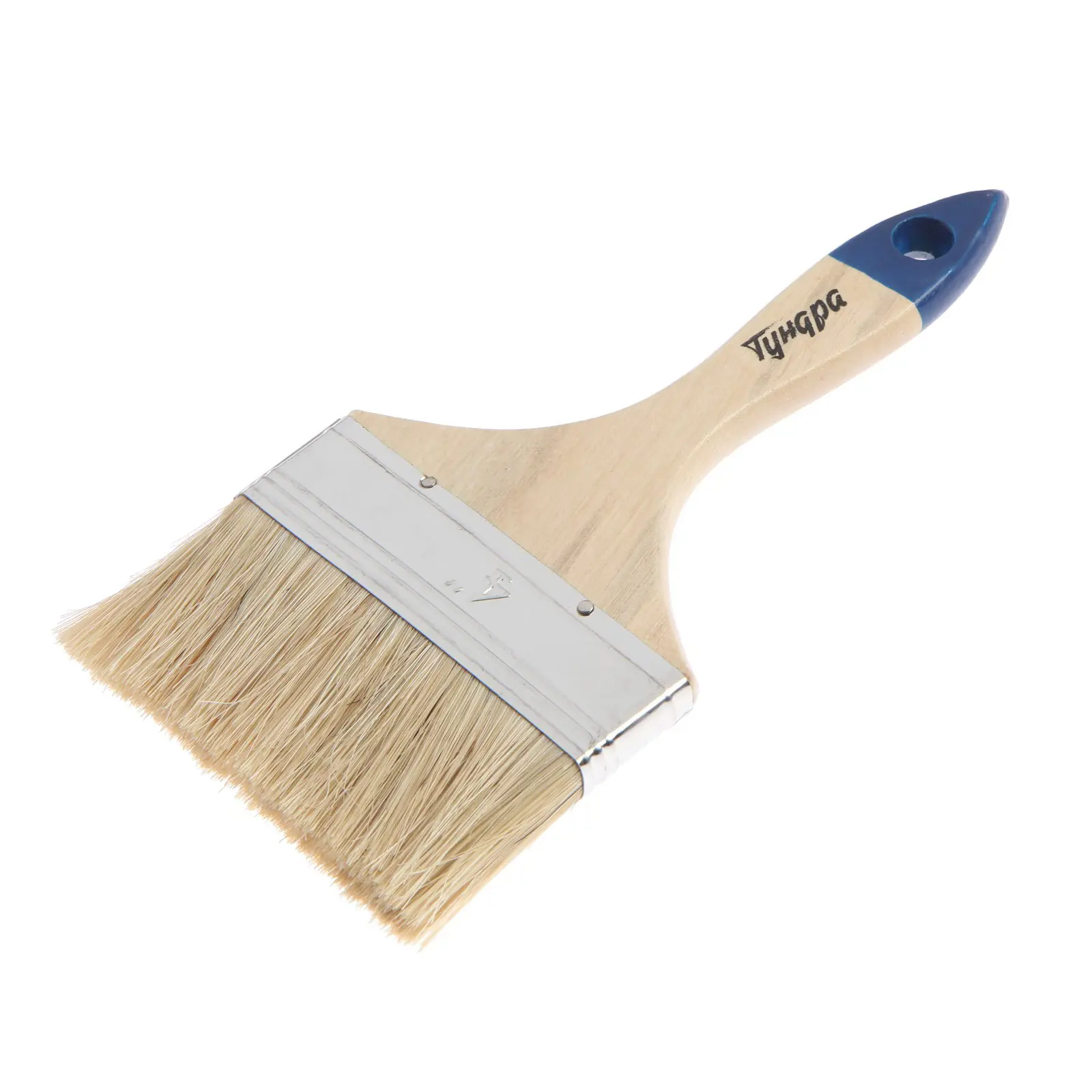 Изображение товара Кисть малярная флейцевая Тундра 881507 натуральная щетина деревянная рукоятка 4 100 мм