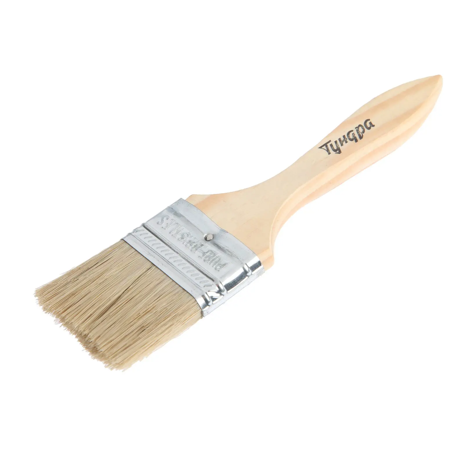 Изображение товара Малярная кисть флейцевая Тундра 50 мм комбинированная щетина деревянная ручка