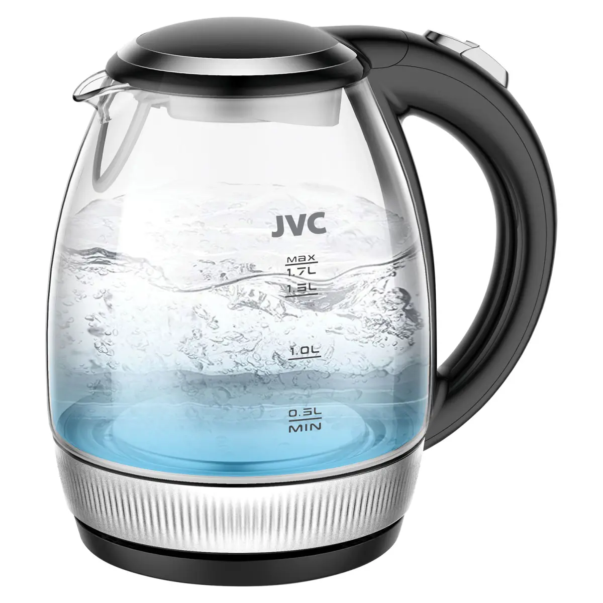 Изображение товара Электрический чайник JVC JK-KE1516 1.7 л стекло черный с подсветкой и защитой