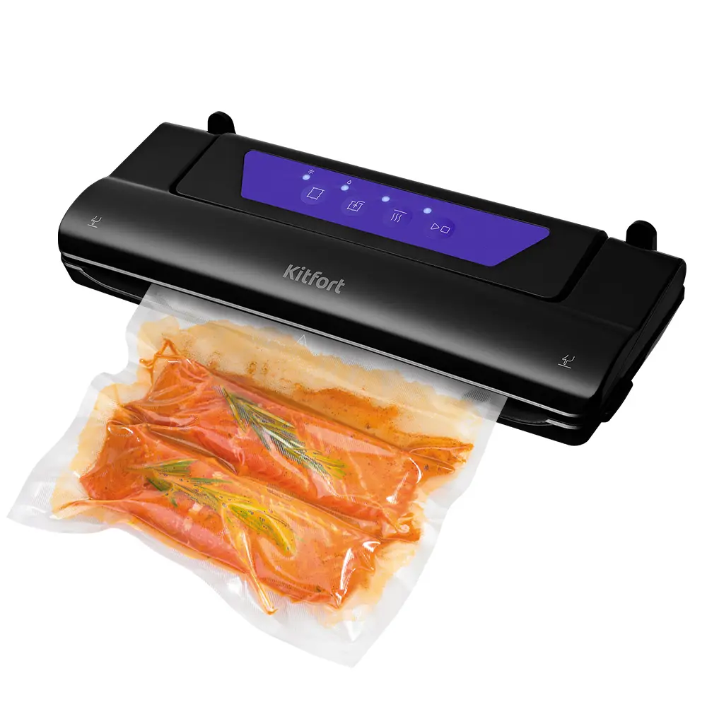 Изображение товара Вакуумная упаковочная машина Kitfort КТ-1528-1 черный и фиолетовый для сохранения продуктов