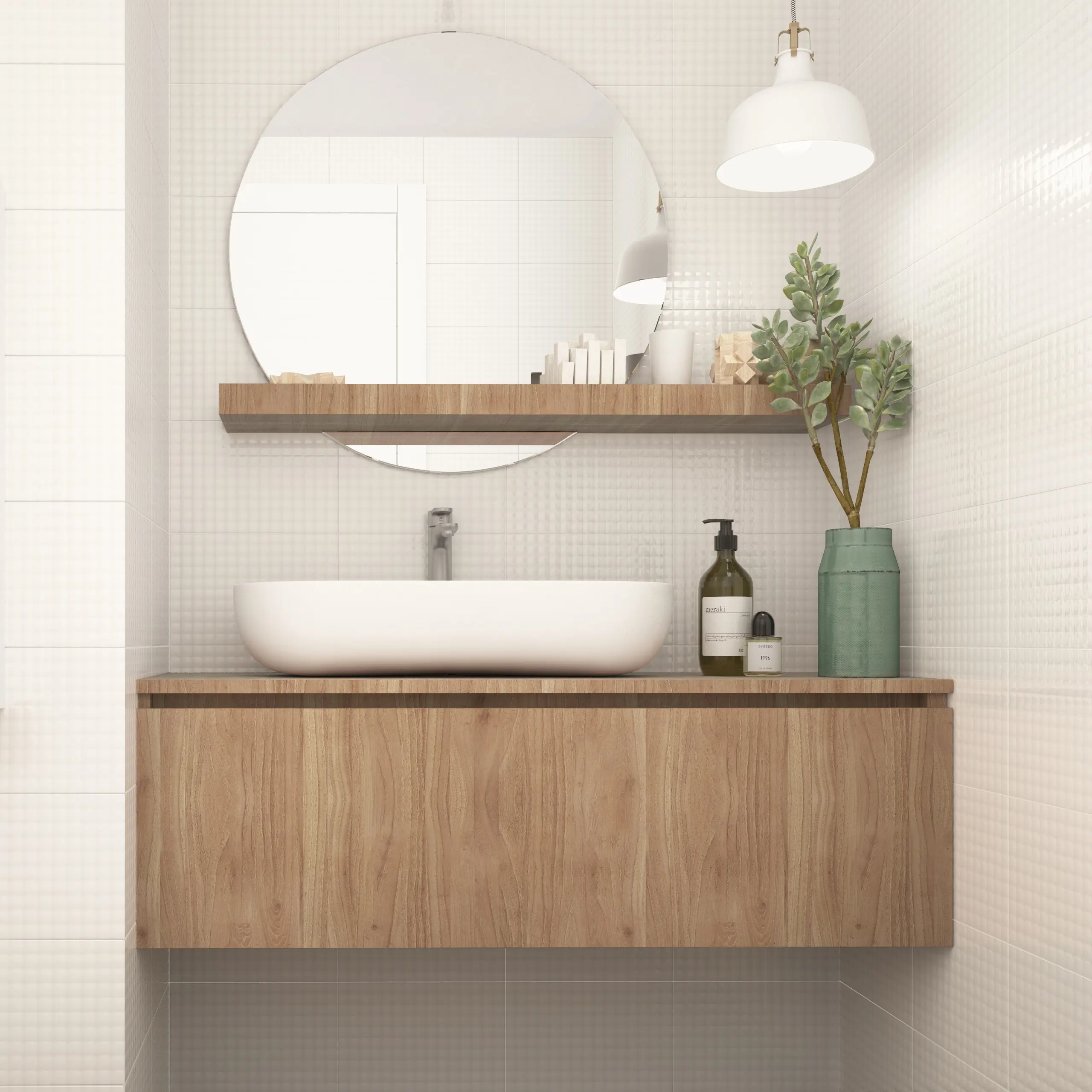 Изображение товара Настенная плитка Шахтинская Белая 20x30 см 1.44 м² матовая структура 3D