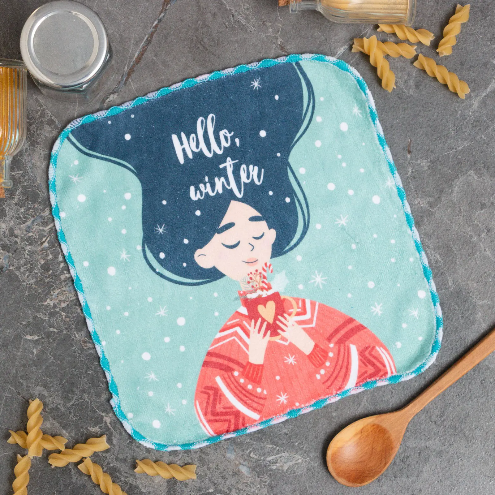 Изображение товара Салфетка для уборки Без бренда Hello. Winter 20x20 см