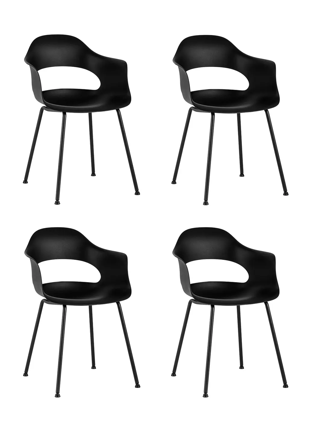 Изображение товара Стул кухонный Стул груп Lady 81x56x42 см пластик цвет черный 4 шт