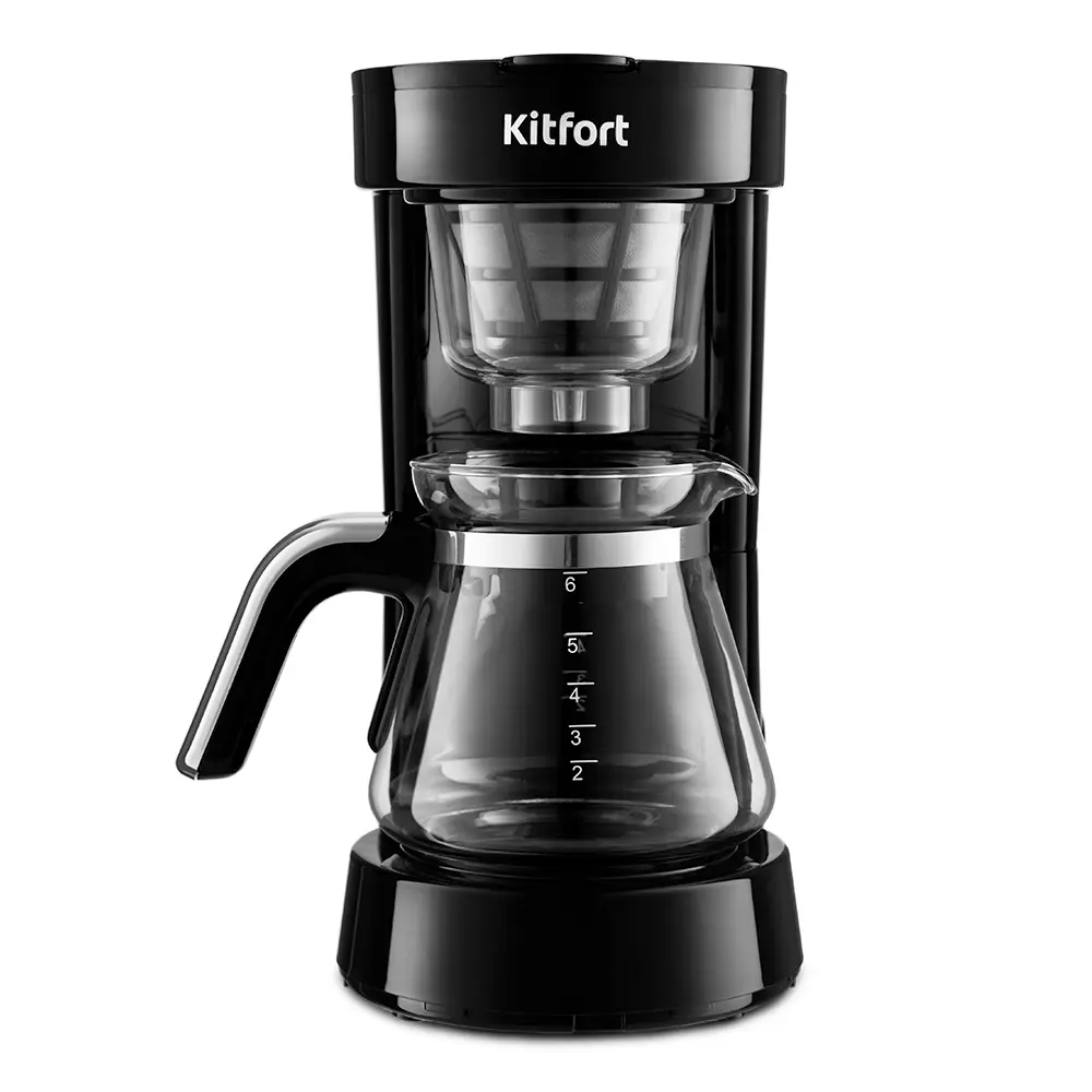 Изображение товара Кофеварка Kitfort 19x28.5x27.5 цвет черный