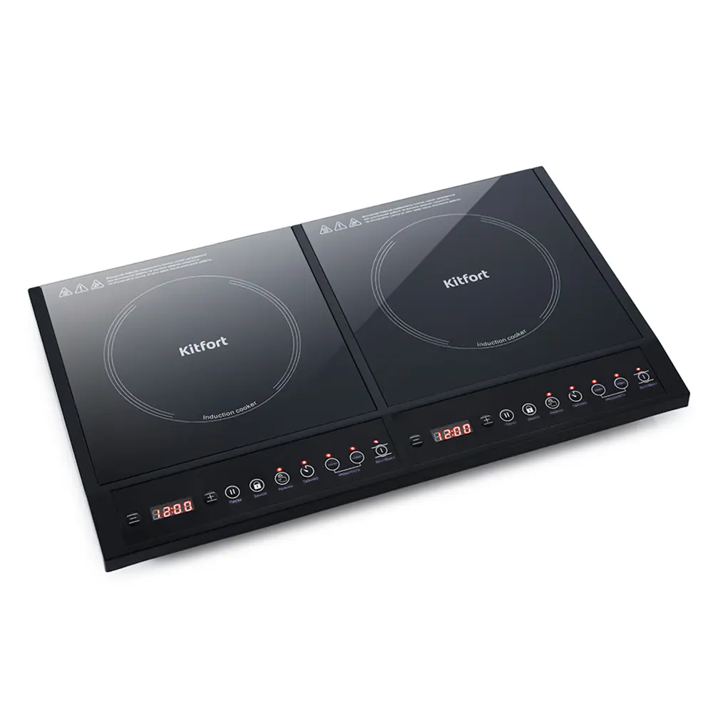 Изображение товара Индукционная настольная плита Kitfort КТ-122 59.80 см 2 конфорки цвет черный