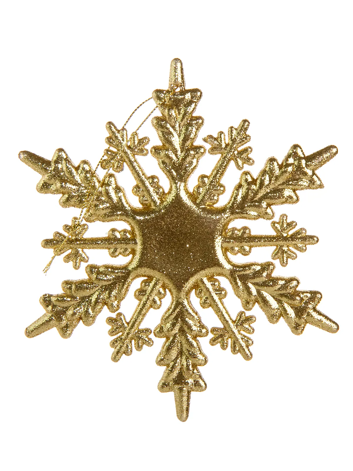 Изображение товара Елочная игрушка Снежинка Зимняя сказка SYYKLA-1919137 15.5 см х 15.5 см жёлтый / золотой