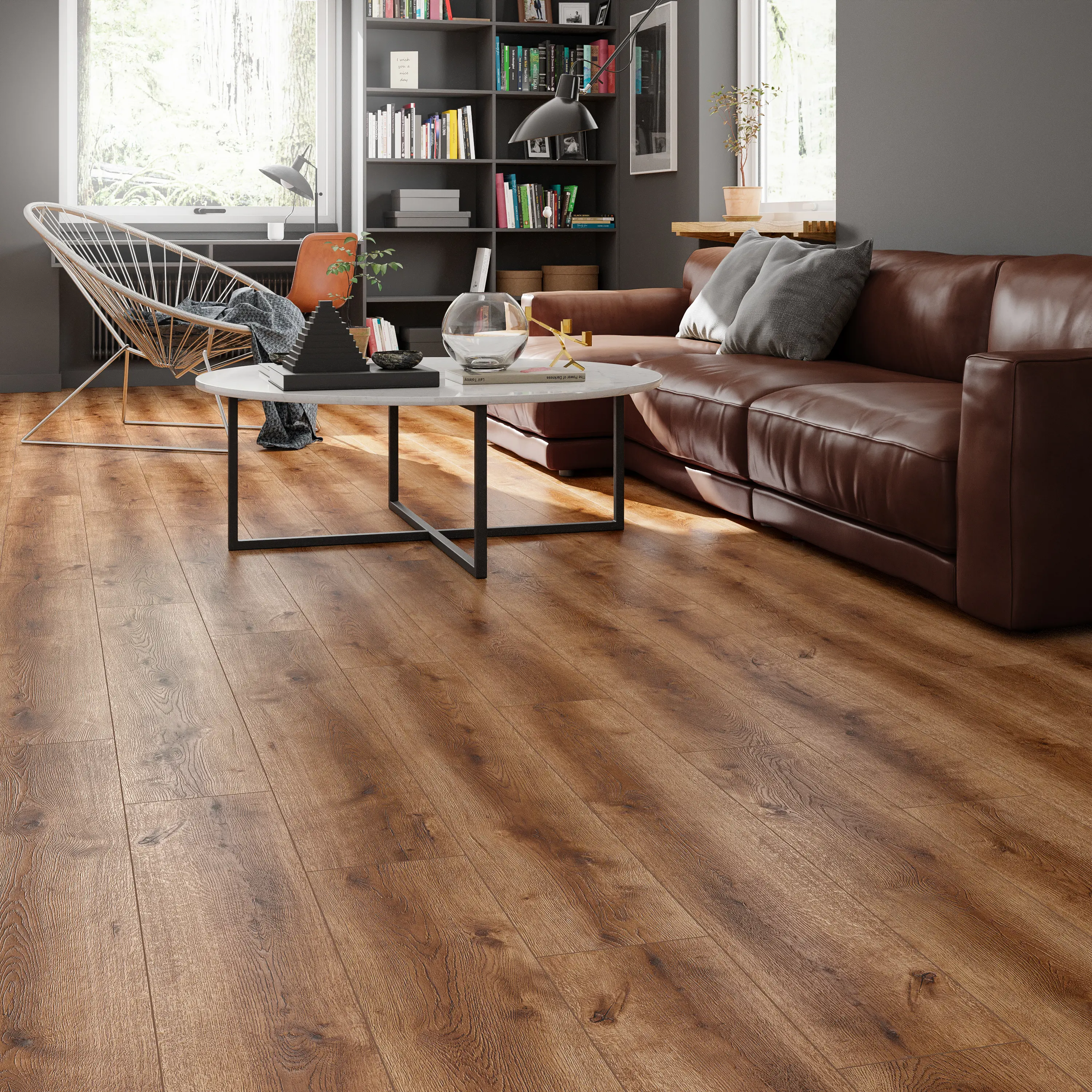 Изображение товара Ламинат "Дуб Айдос" 33 класс 10 мм с фаской для гостиной