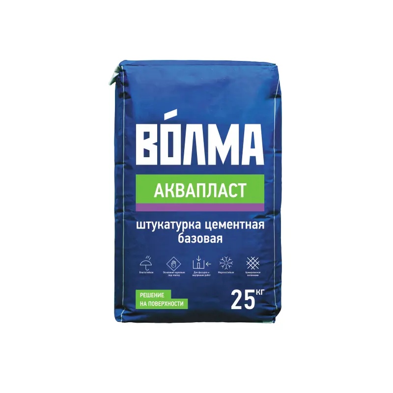 Изображение товара Штукатурка цементная Волма 30001662 25кг серый/серебристый