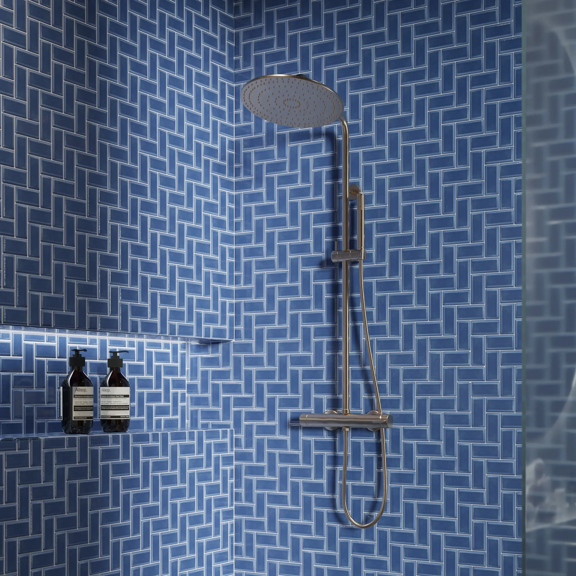 Изображение товара Мозаика фарфоровая Artens Metro 27.9x27.4 см синяя для ванной и кухни