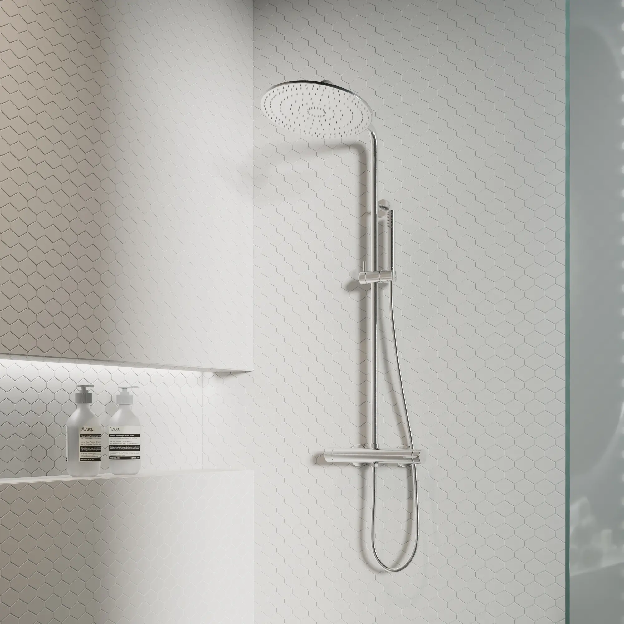 Изображение товара Фарфоровая мозаика Artens Flake 27.9x33.8 см серый