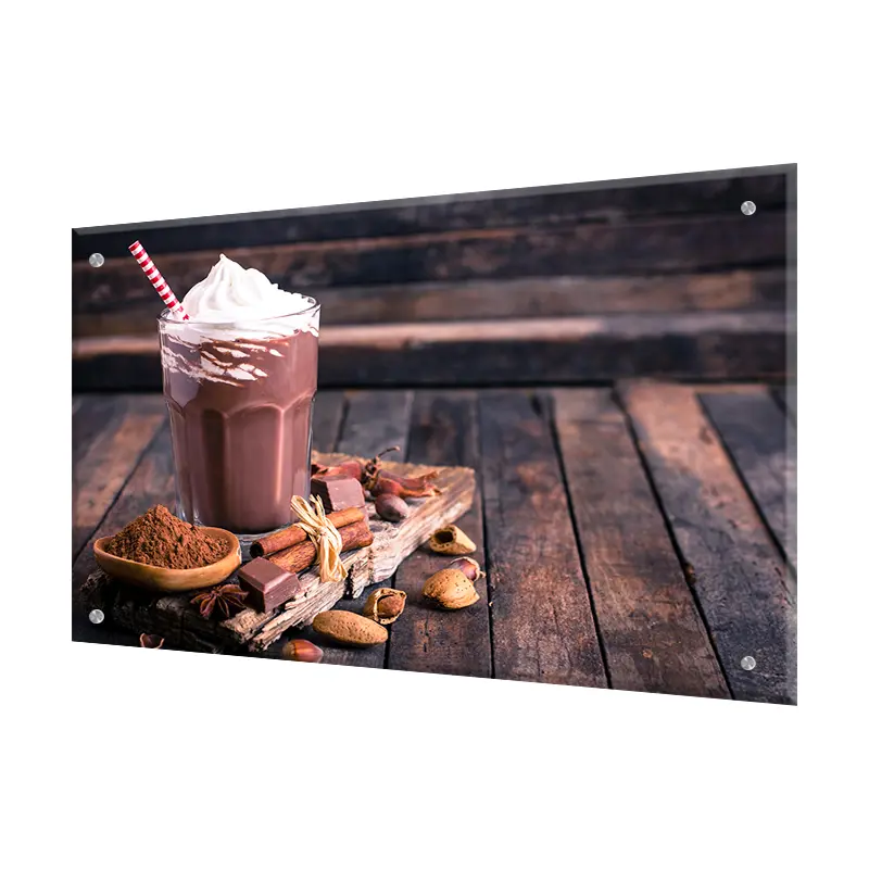 Изображение товара Защитный экран Borntoprint Шоколадный коктейль 60x90 см закаленное стекло