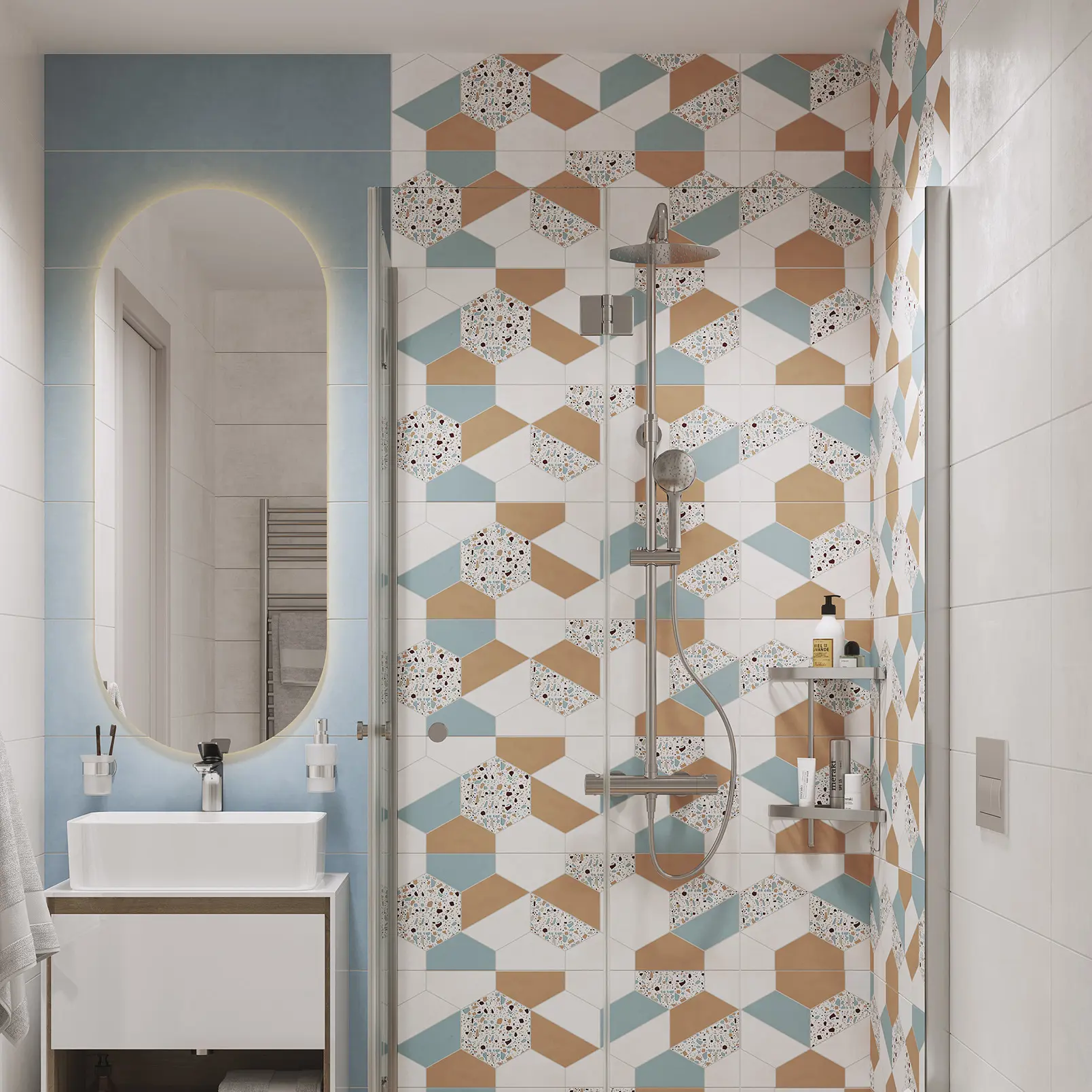 Изображение товара Настенная плитка Cersanit Terra гексагон 25x75 см многоцветная для стен