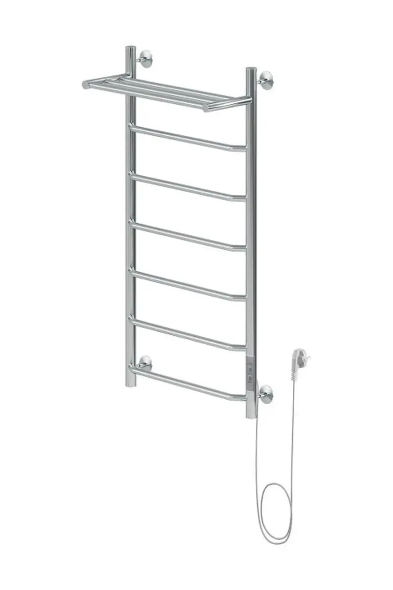 Изображение товара Полотенцесушитель электрический Aquanet 00282000 500x1000 мм 103 Вт с терморегулятором и полкой Н-образный цвет хром