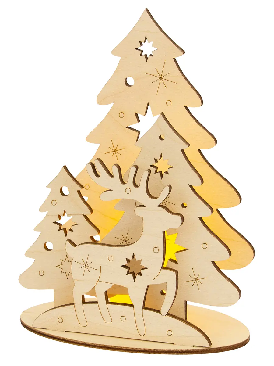 Изображение товара Сборная модель "Олень среди елей №2" с подсветкой