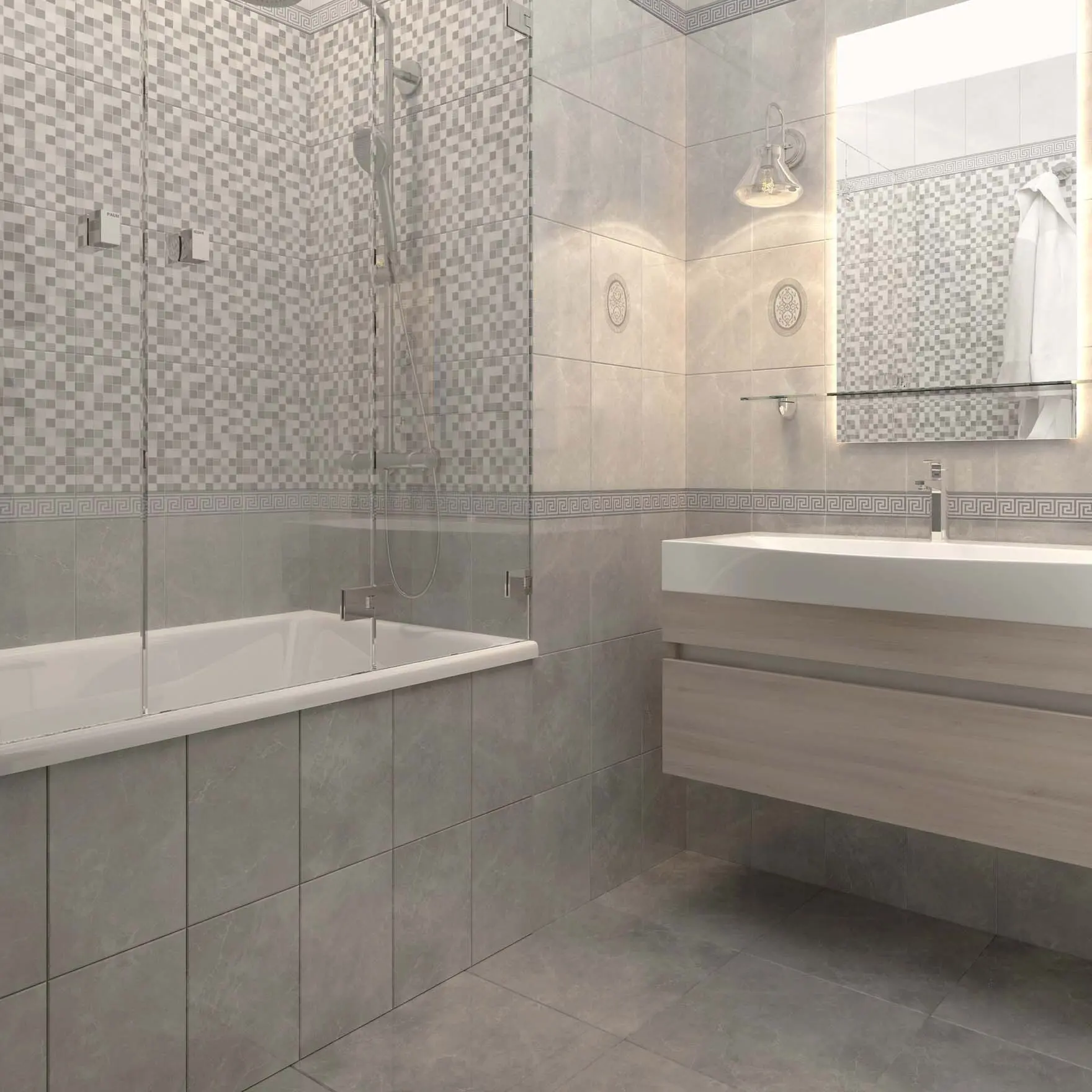 Изображение товара Настенная плитка Шахтинская Дора 20x30 см мрамор темно-серый для интерьера