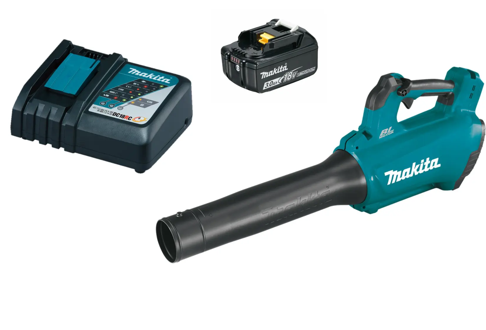 Изображение товара Аккумуляторная садовая воздуходувка Makita DUB184 18 В с аккумулятором и зарядным в комплекте