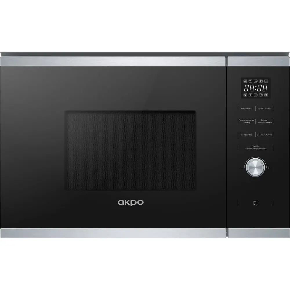 Изображение товара Встраиваемая микроволновая печь Akpo Sea07 ix 25 л 59.4x40.3x38.2 цвет черный/нержавеющая сталь