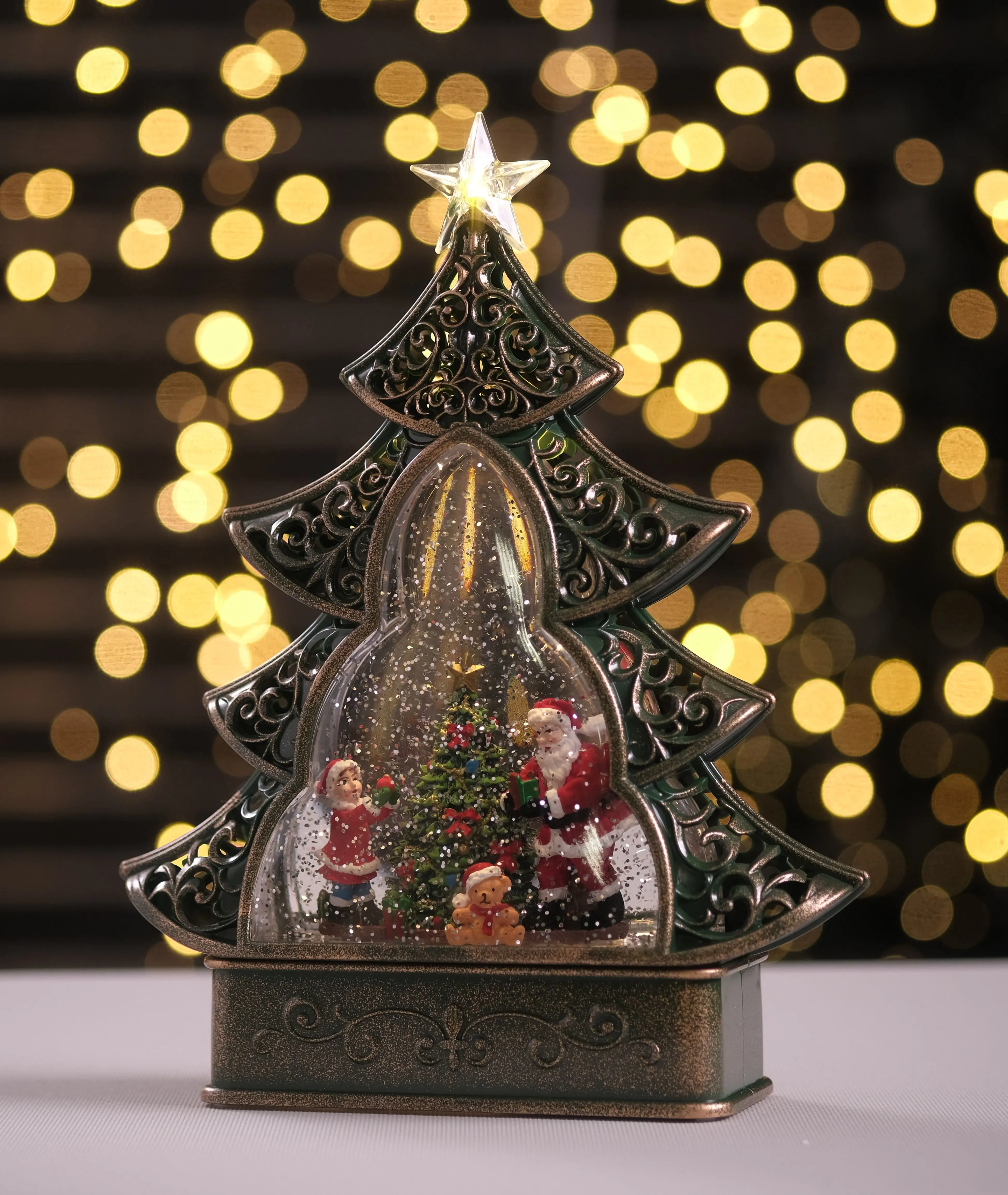 Изображение товара Новогоднее украшение Merry Green Елочка 22.5 см х6.5 см х 29 см с подсветкой и музыкой