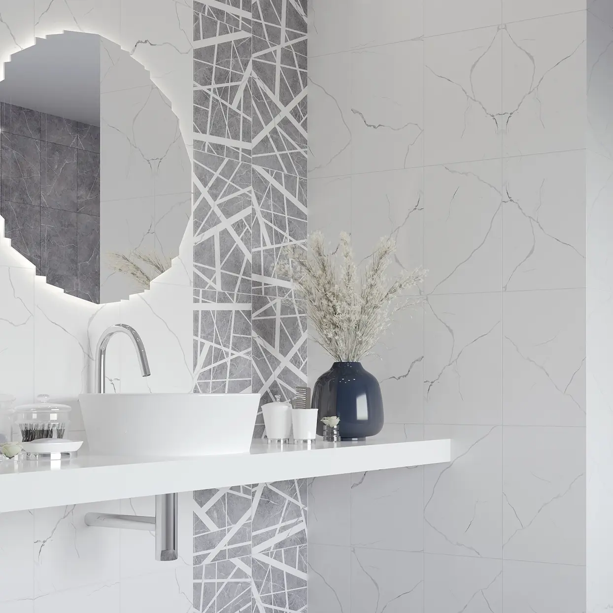 Изображение товара Керамическая настенная плитка Керамин Эйра белая 27.5x40 см