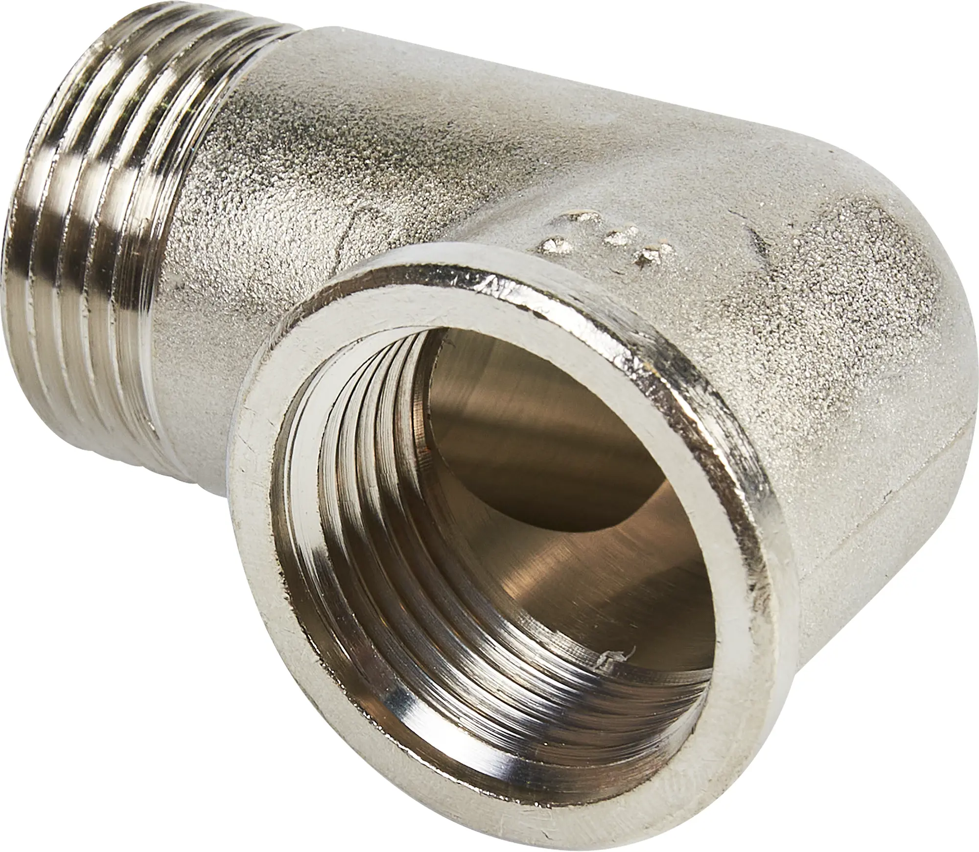 Изображение товара Угол 90° Stout 1x1 дюйм латунь никелированный водоснабжение и отопление