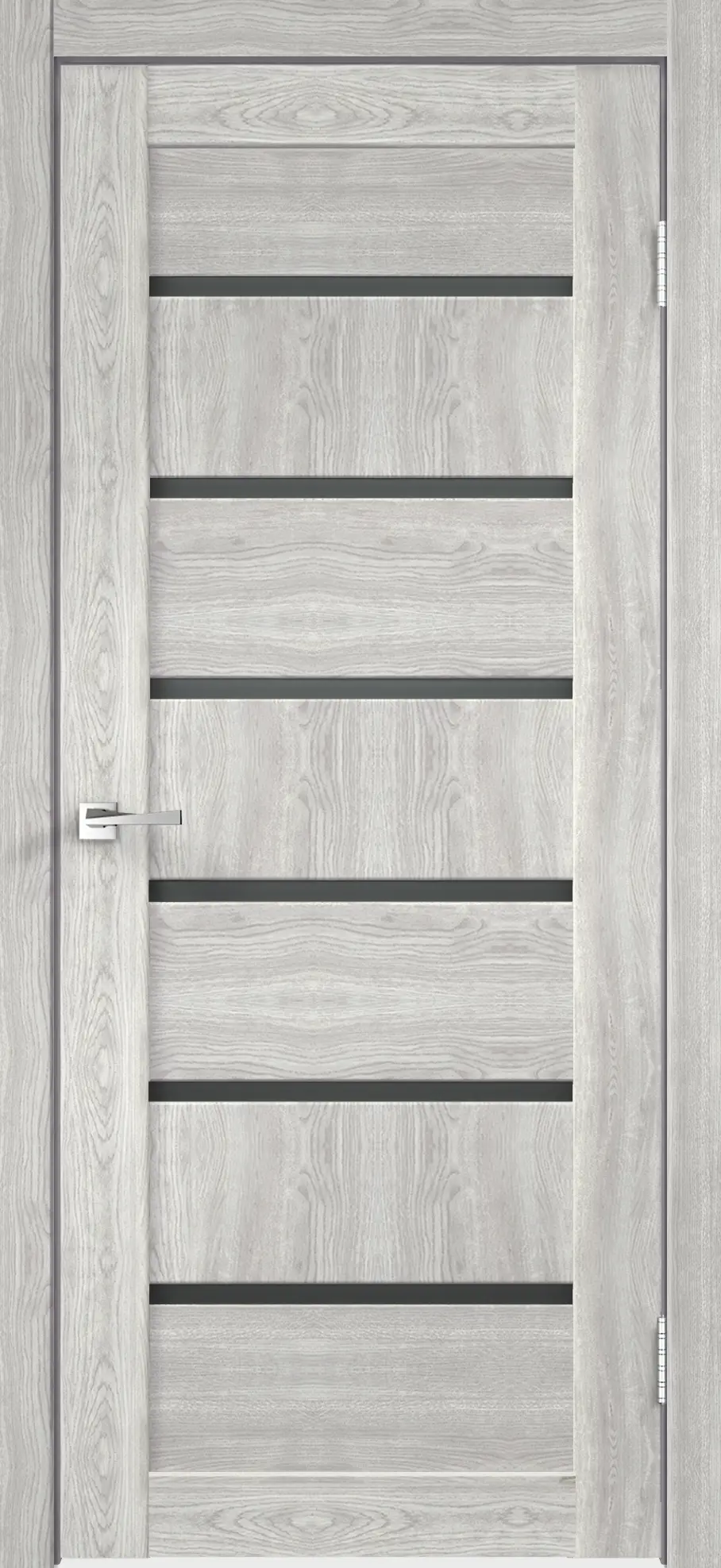 Изображение товара Межкомнатная дверь со стеклом Опал 70x200 см ПВХ дуб серый с замком