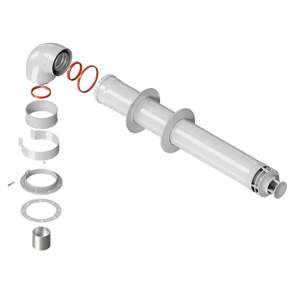Изображение товара Комплект коаксиального дымохода Rommer Антилед 60/100 1000 мм