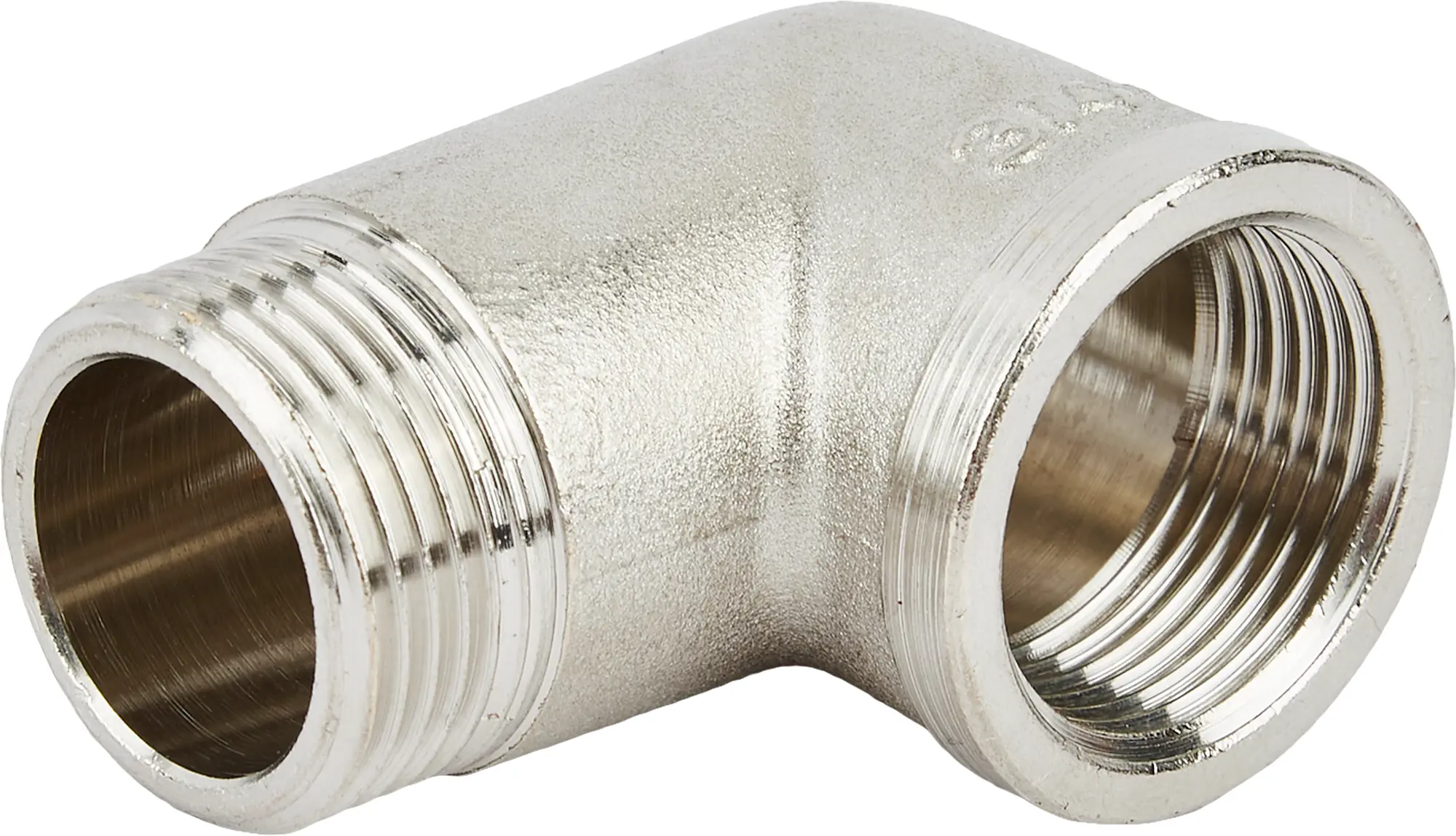 Изображение товара Угол 90° Stout латунь никелированный 3/4 дюйма для водоснабжения отопления