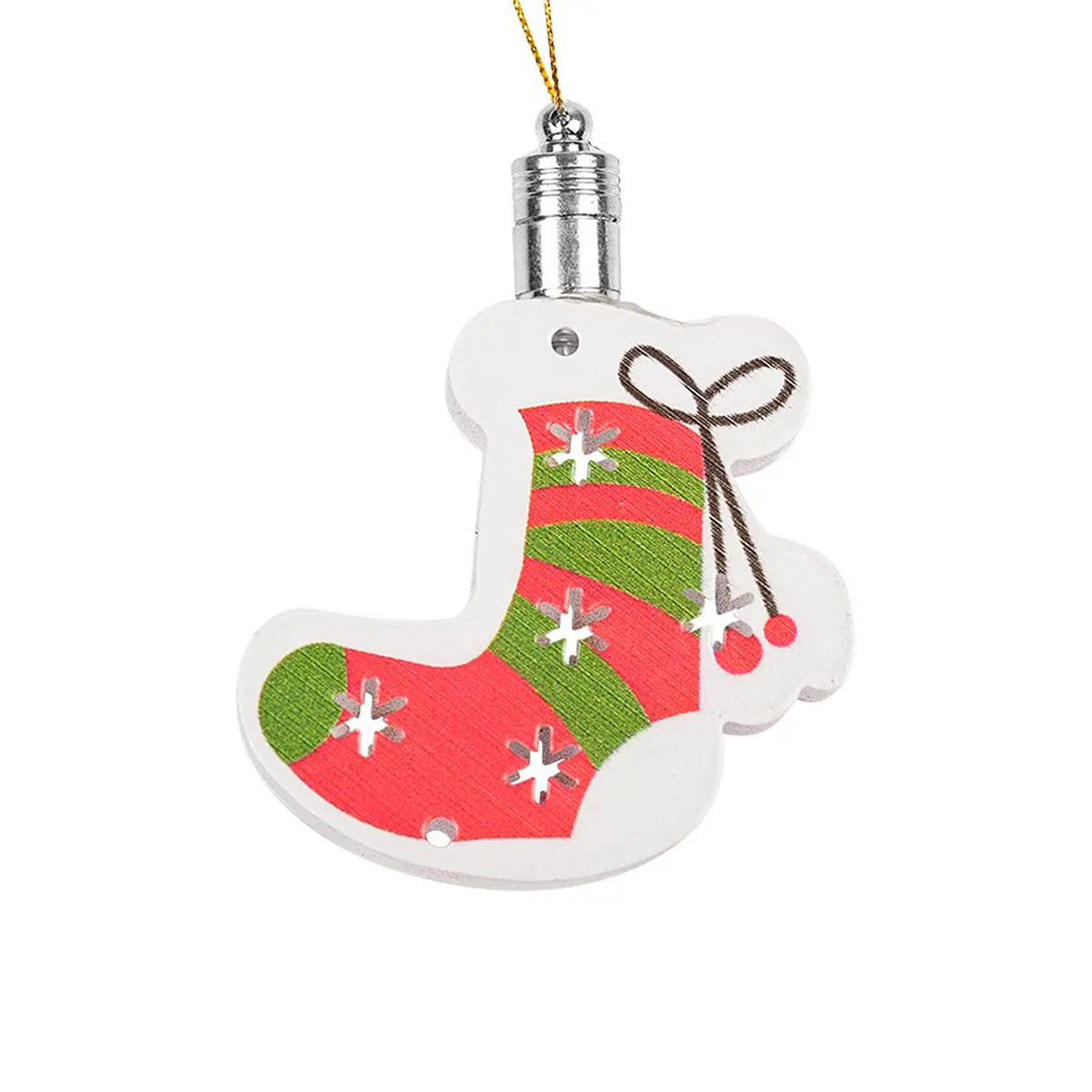 Изображение товара Светящаяся электрическая фигура Новогодний носок универсальная Neon-night 1 ламп h 6 см разноцветный