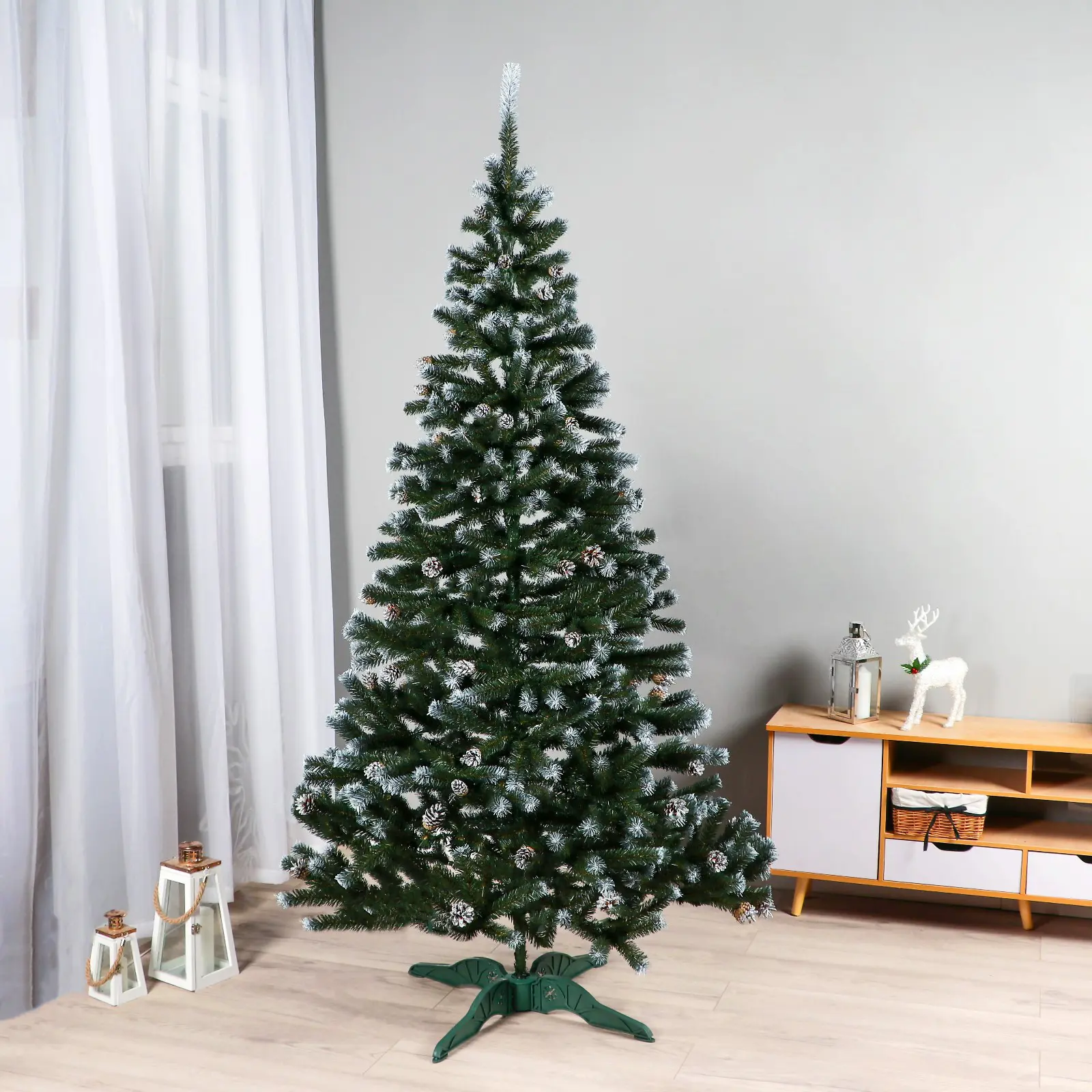 Изображение товара Ель новогодняя искусственная Зимнее волшебство 9242356 Таёжная элитная заснеженная 220 см