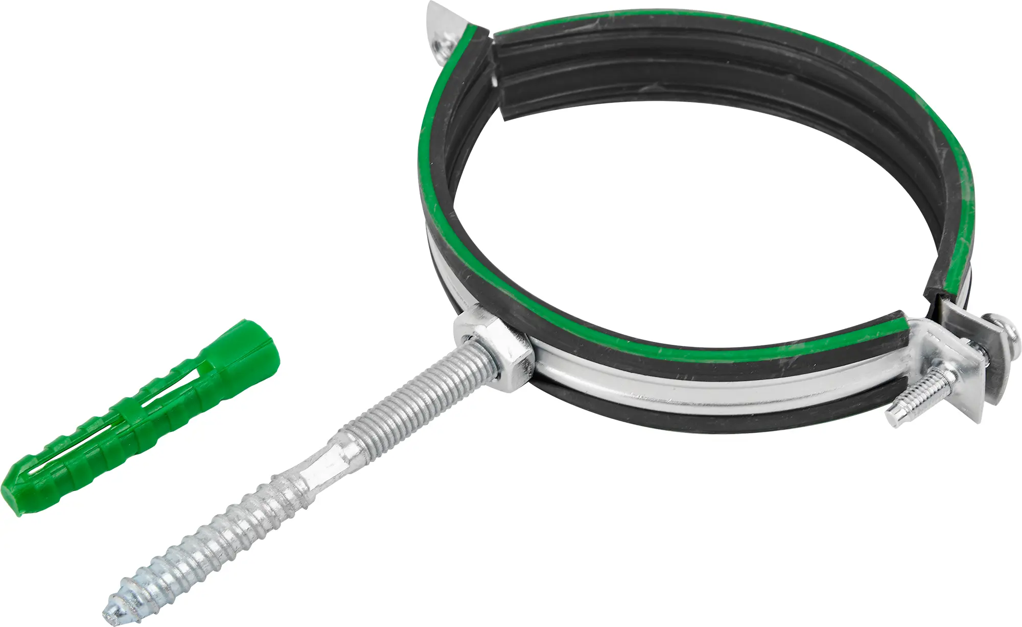 Изображение товара Хомут для труб Mayer 4  ø108-116 мм с шпилькой 10x100 и гайкой М10