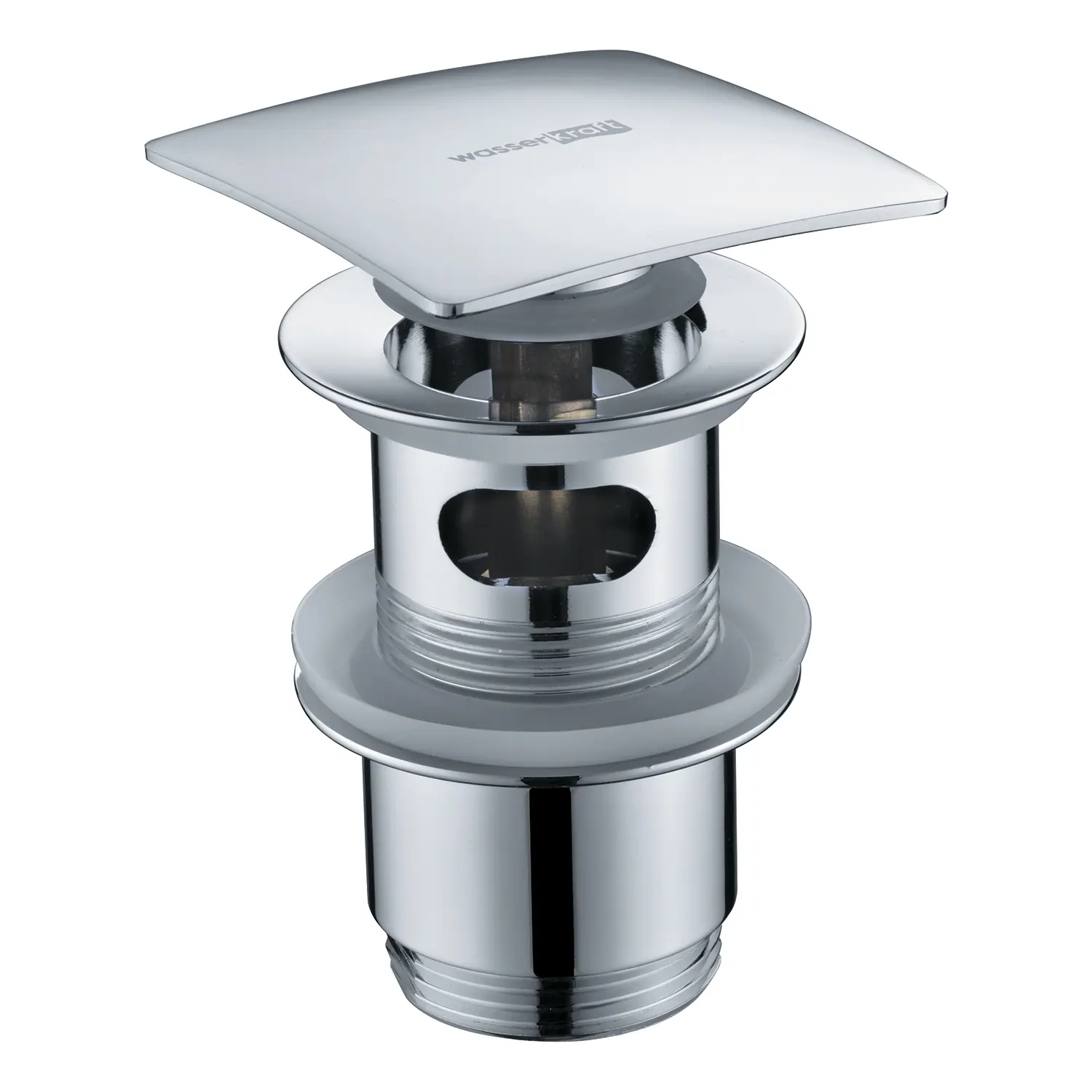 Изображение товара Донный клапан Wasserkraft Push-up A105 из латуни для раковин с переливом