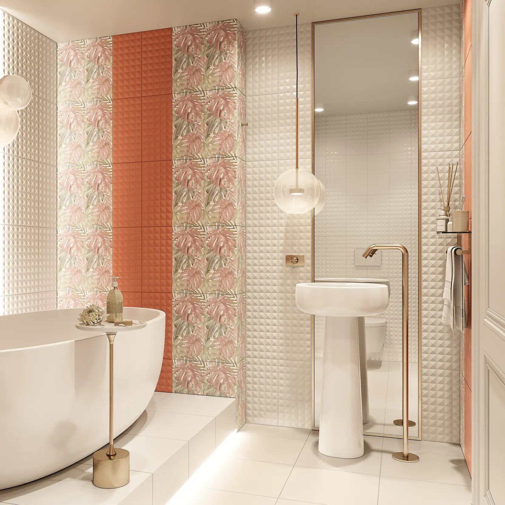 Изображение товара Настенная рельефная керамическая плитка Culto Asana Snow H 20x40 см для ванной