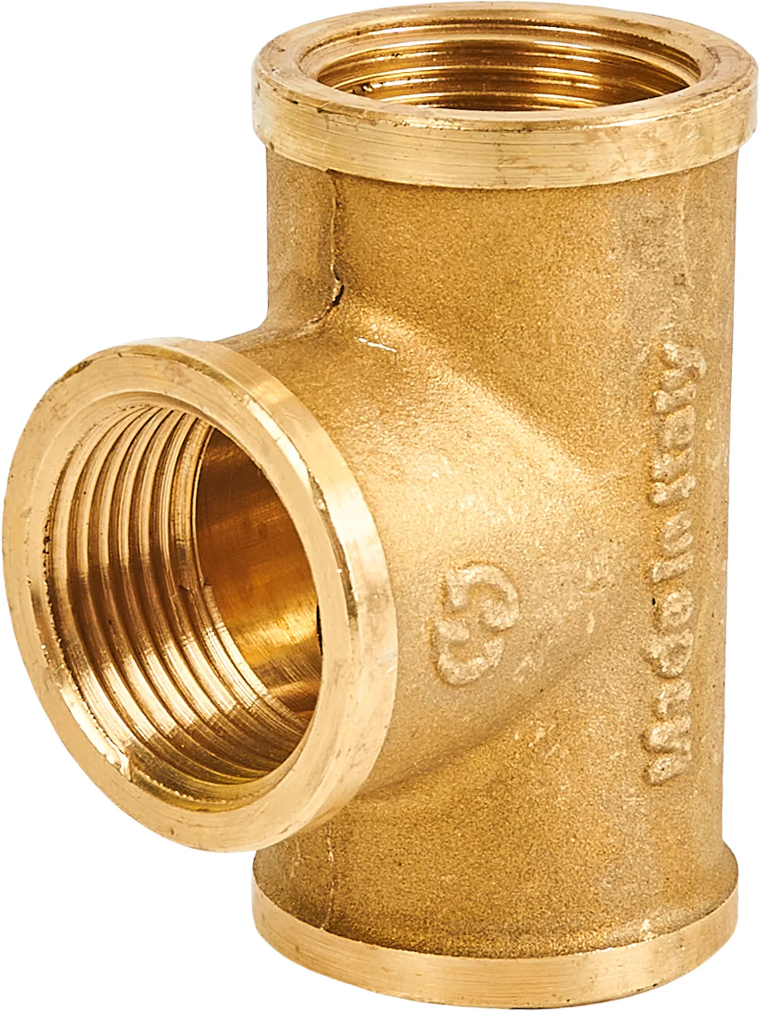 Изображение товара Тройник для водопровода 3/4x3/4x3/4 латунь никелированный качество Италия