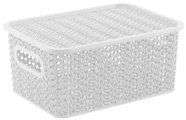 Изображение товара Корзинка Violet Вязь 23.5x17.3x10.6 см прямоугольная цвет белый