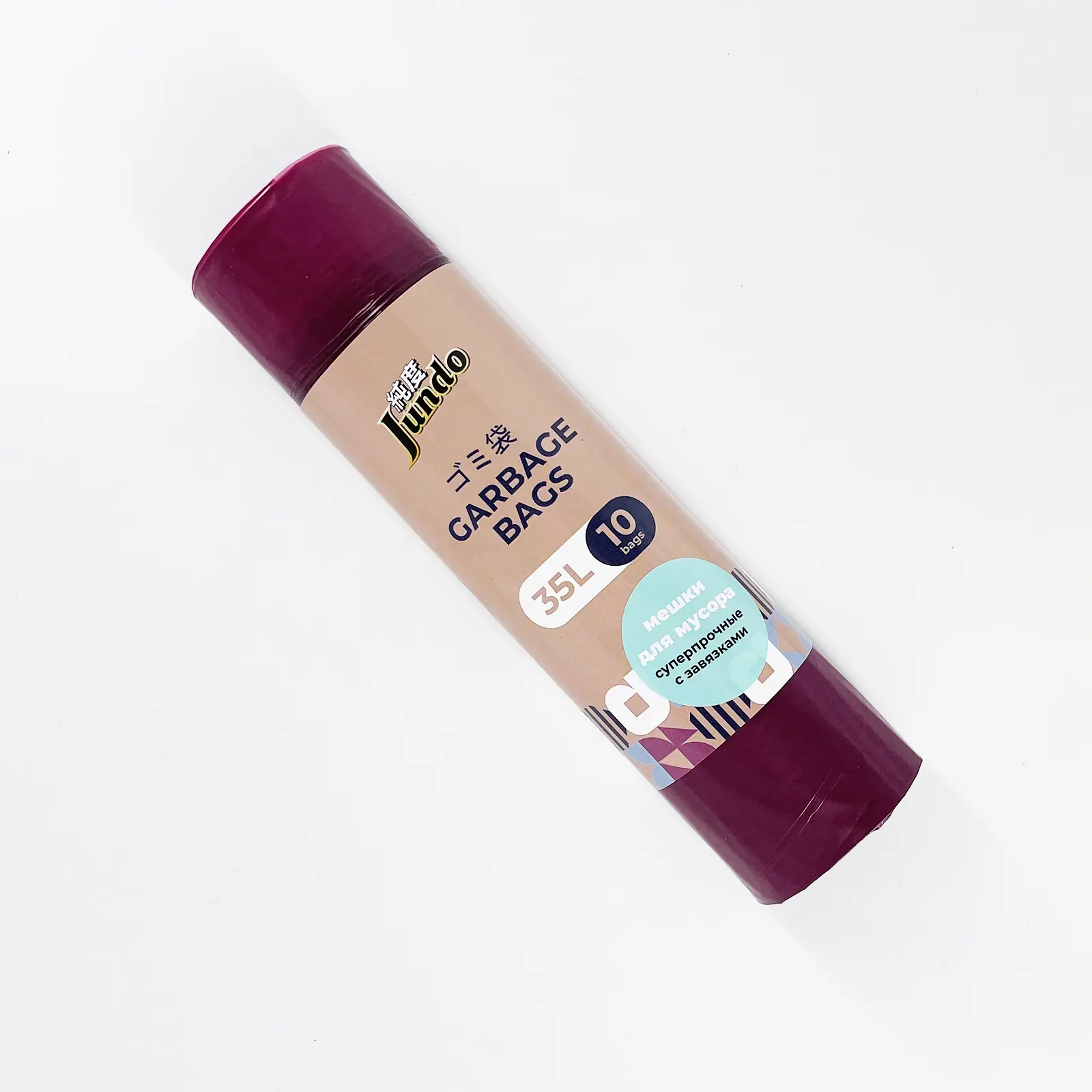 Изображение товара Мешки для мусора JUNDO 4640050731095 35 л цвет бордовый 10 шт