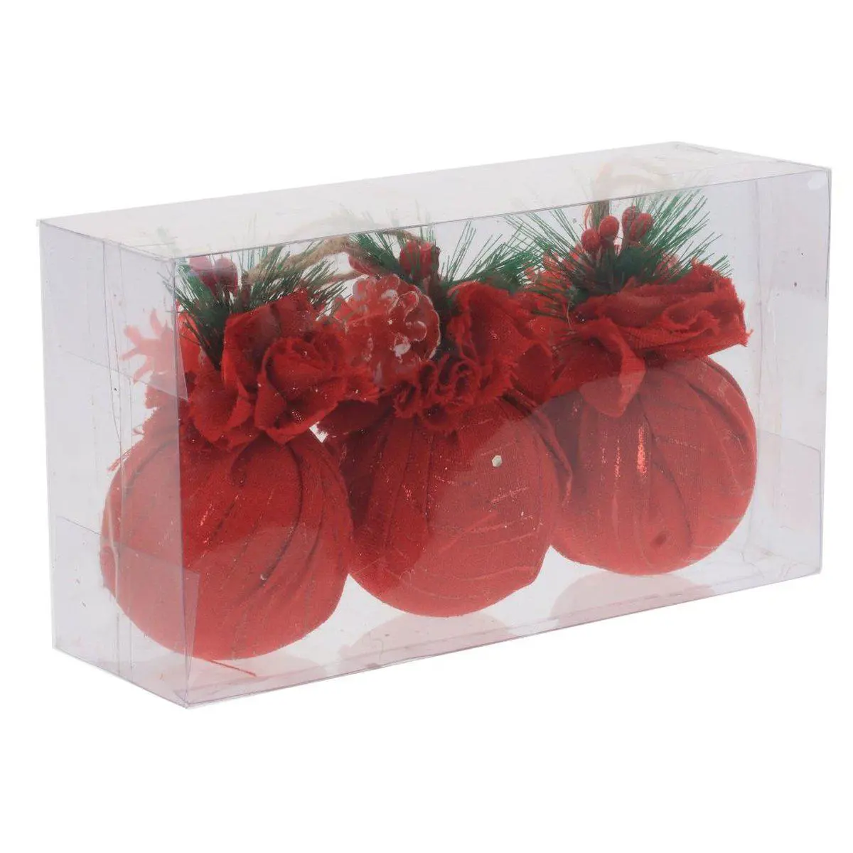 Изображение товара Набор елочных шаров 762042 Шар 6 см пластик красный 3 шт