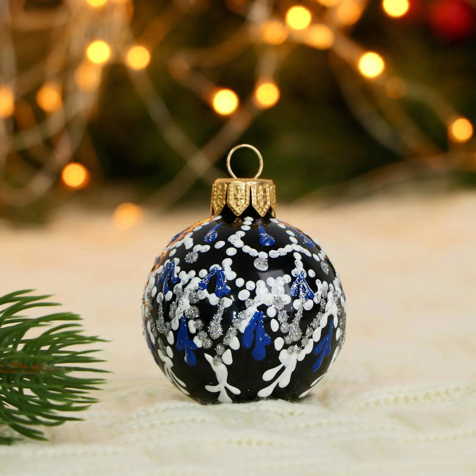 Изображение товара Елочный шар Evis 7139262 Новогодний шарм 5 см стекло синий