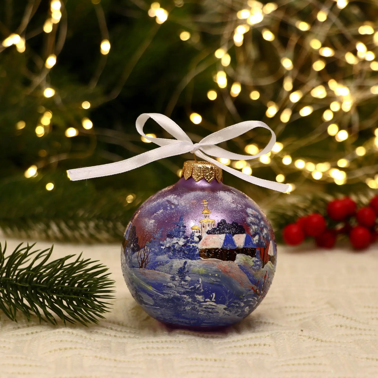 Изображение товара Набор елочных шаров Evis 7124119 Снежная ночь 8 см стекло синий 1 шт