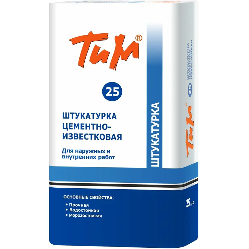 Изображение товара Штукатурка цементно-известковая ТиМ №25 25 кг