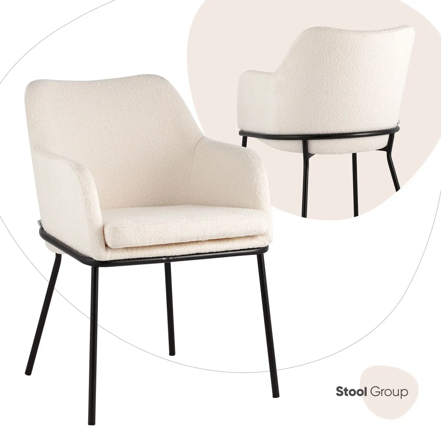 Изображение товара Стул кухонный Стул груп Кози 80x62x41 см велюр цвет молочный