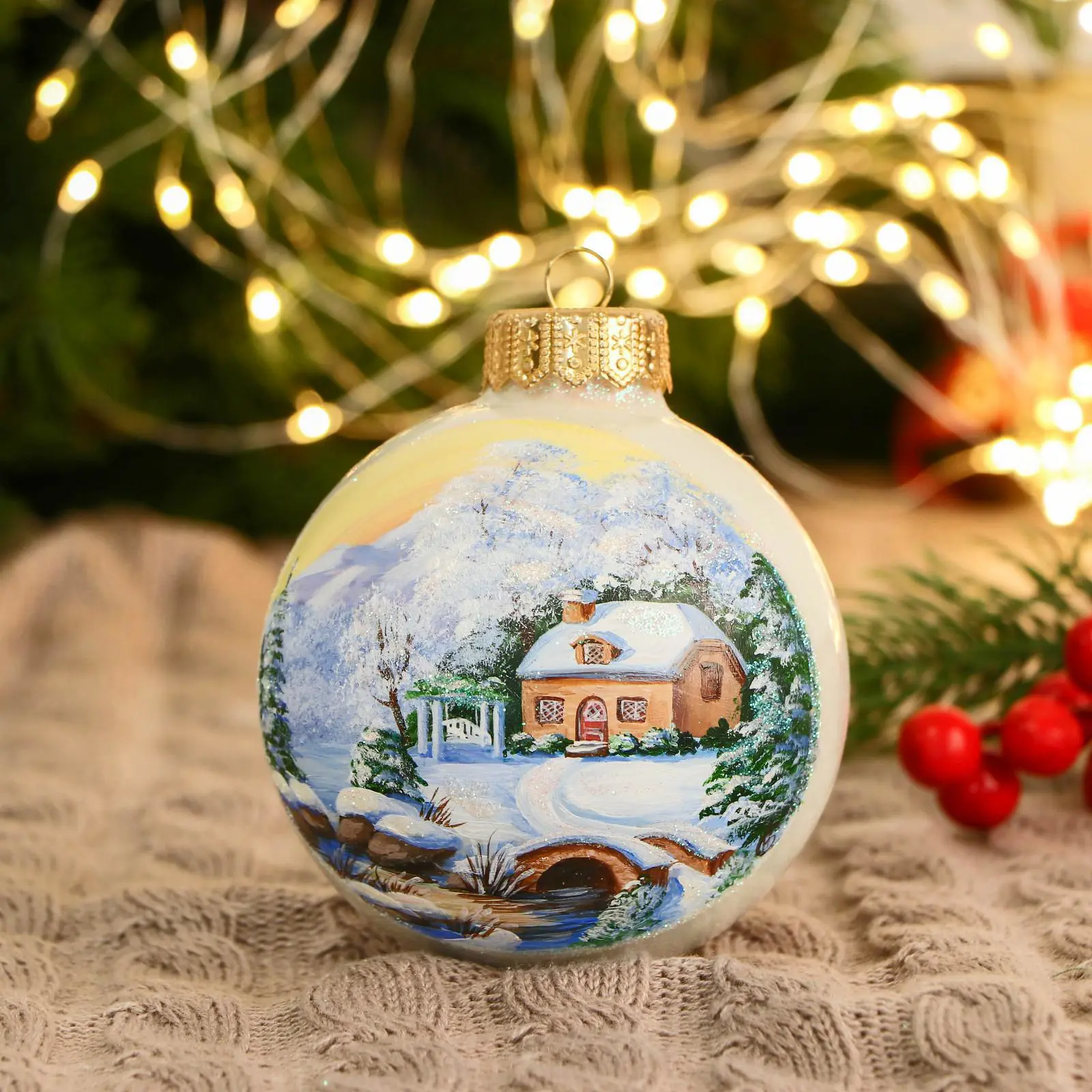 Изображение товара Набор елочных шаров Ферма радости 5182789 Очарование 10 см стекло разноцветный 1 шт