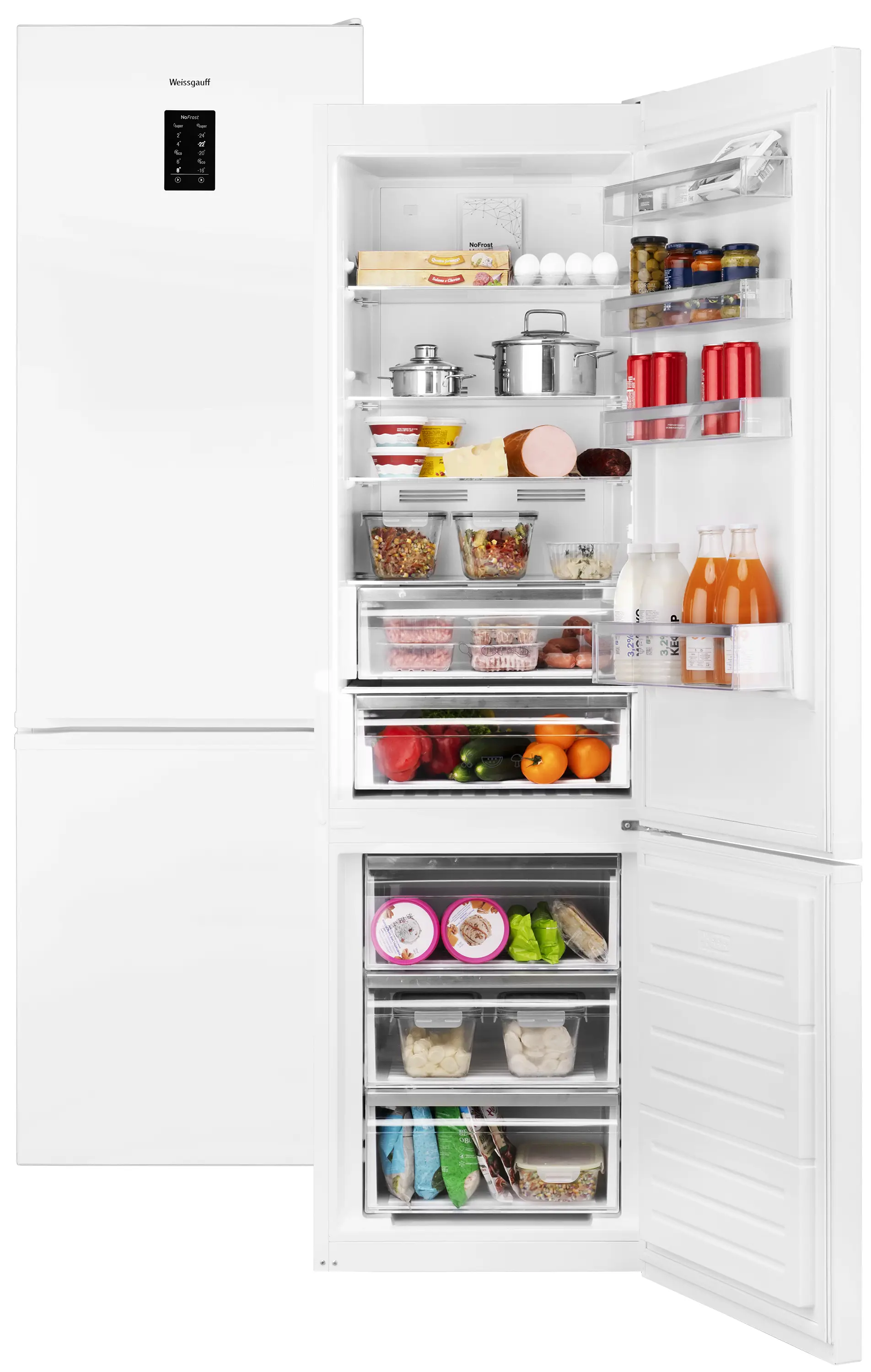 Изображение товара Отдельностоящий холодильник Weissgauff WRK 2010 DW 59.5x201 см цвет белый