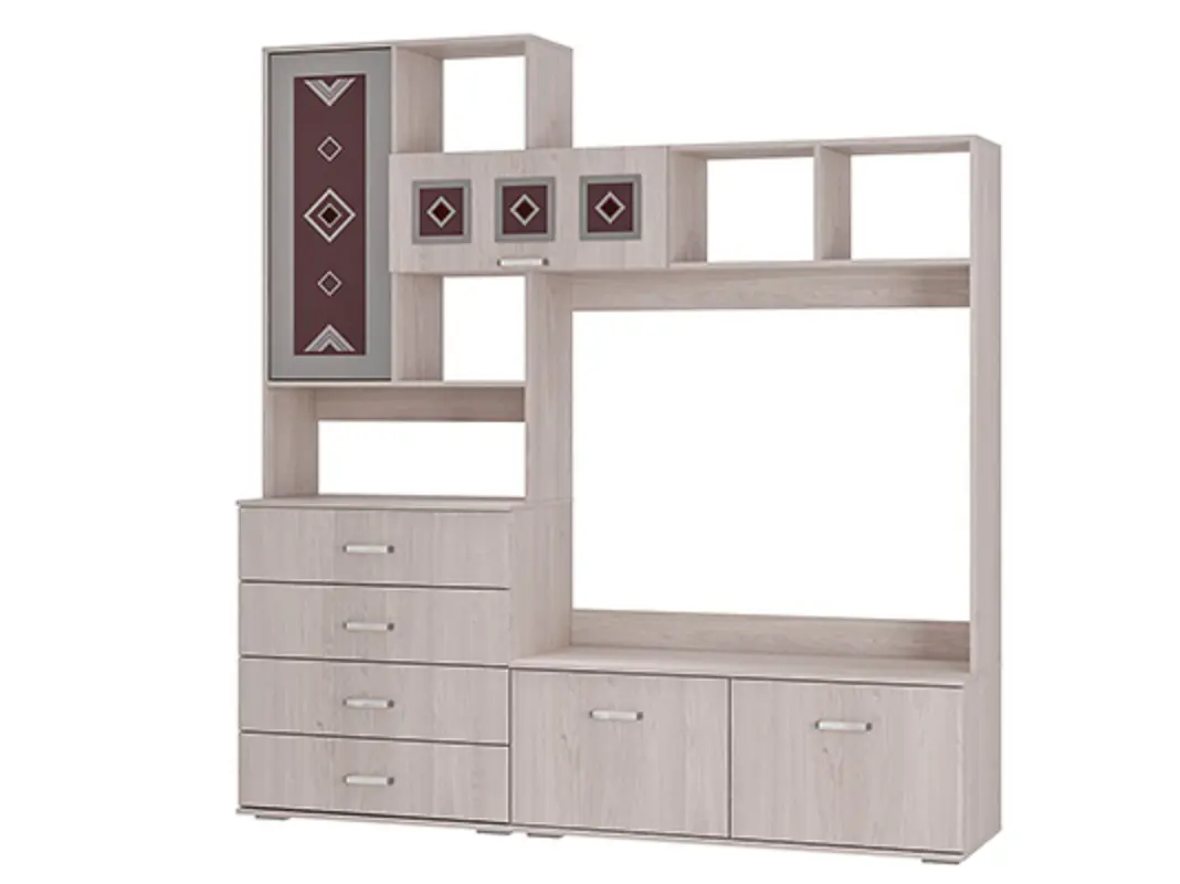 Изображение товара Тумба под телевизор Бтс Белла 200x212x47 см ЛДСП цвет ясень