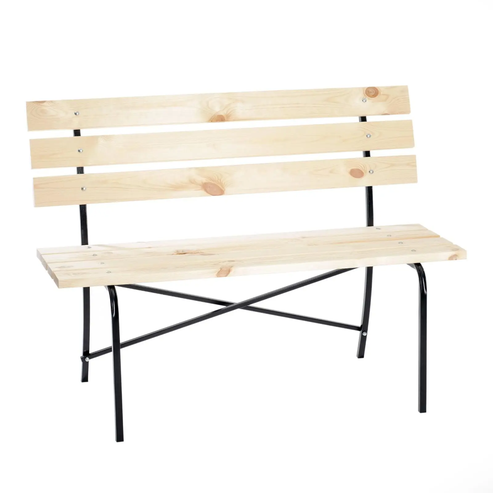 Изображение товара Скамья садовая Simaland 120x82x36 см металл цвет бежевый