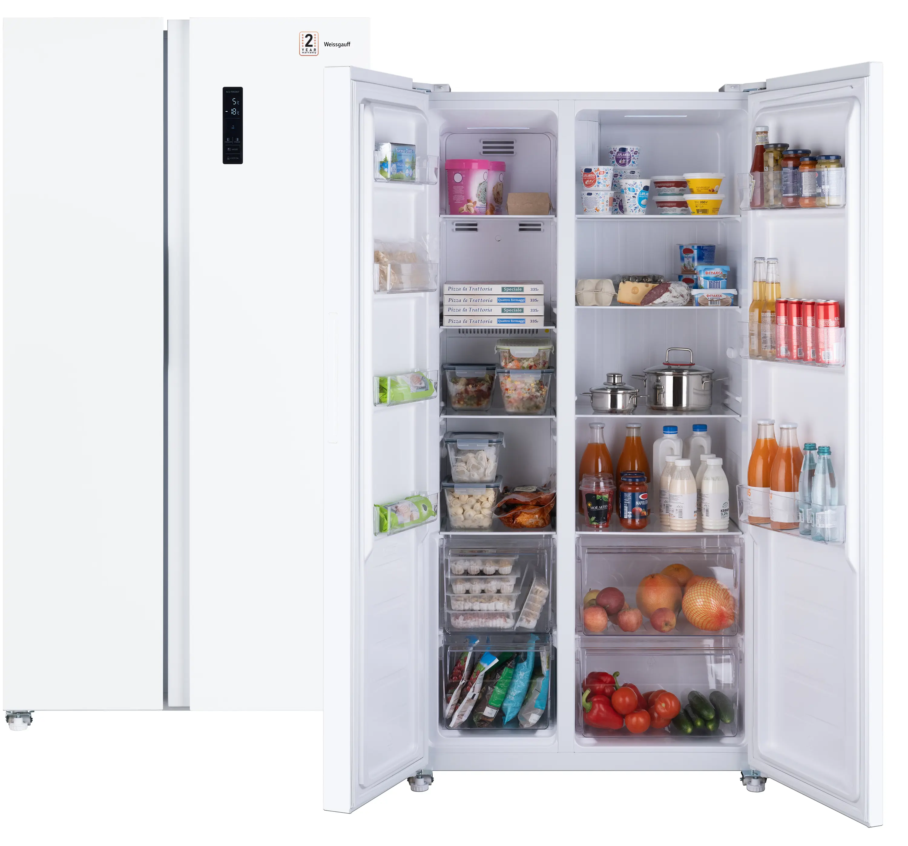 Изображение товара Отдельностоящий холодильник Weissgauff WSBS 501 NFW 90.5x177 см цвет белый