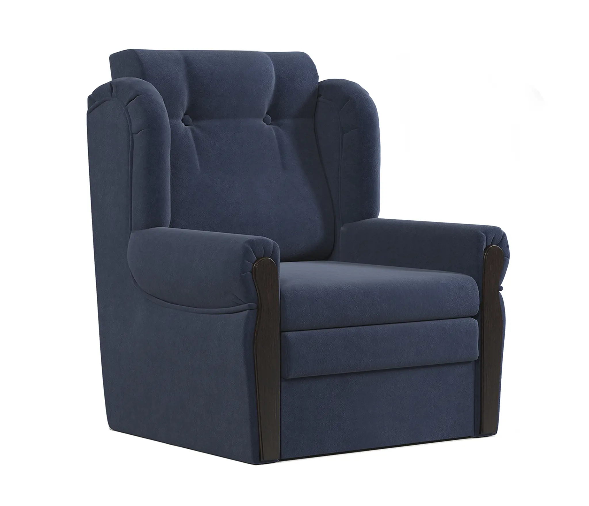 Изображение товара Кресло-кровать Шарм-дизайн Классика м 87x101x83 см велюр цвет темно-синий