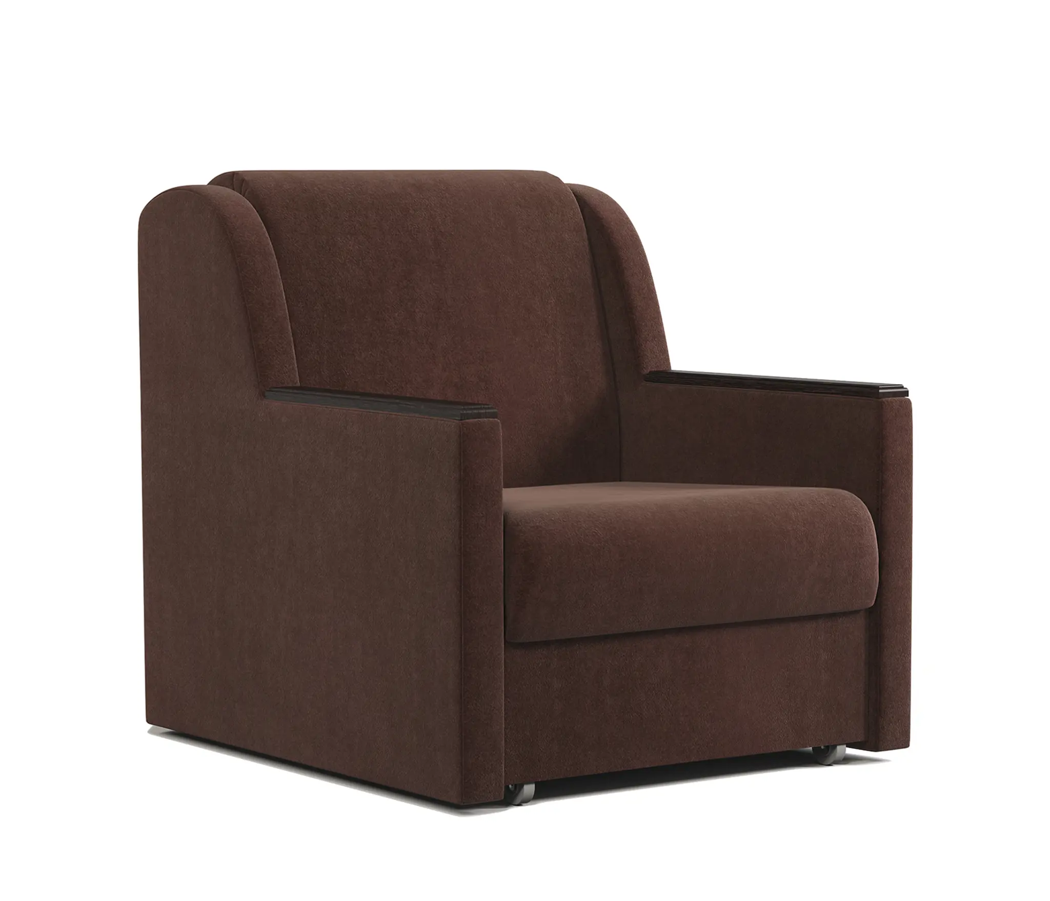 Изображение товара Кресло-кровать Шарм-дизайн Аккорд Д из велюра цвет шоколад