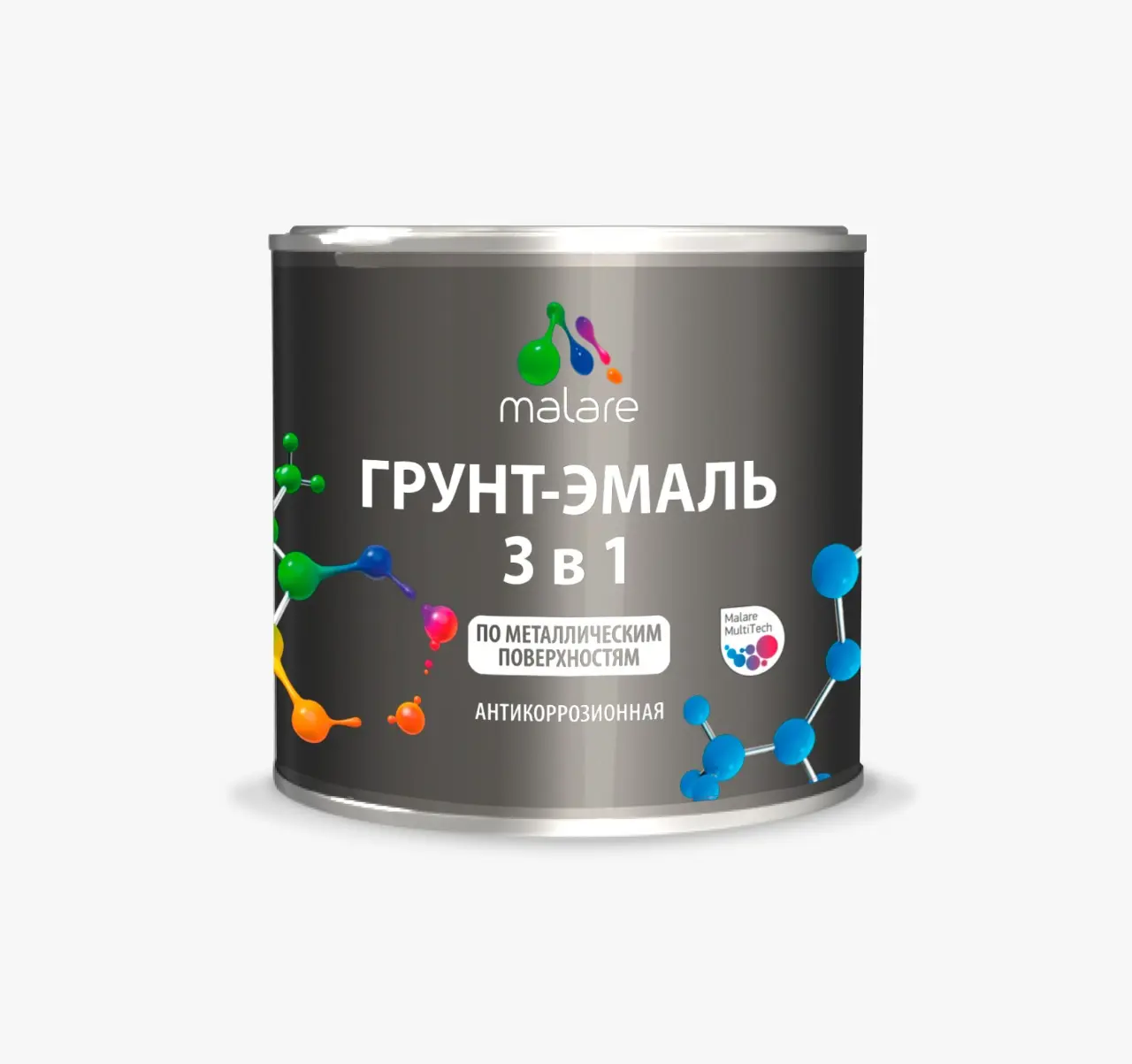 Изображение товара Грунт-эмаль 3 в 1 MALARE ГЭакрил027 бордовый 2 кг для металла антикоррозийное покрытие